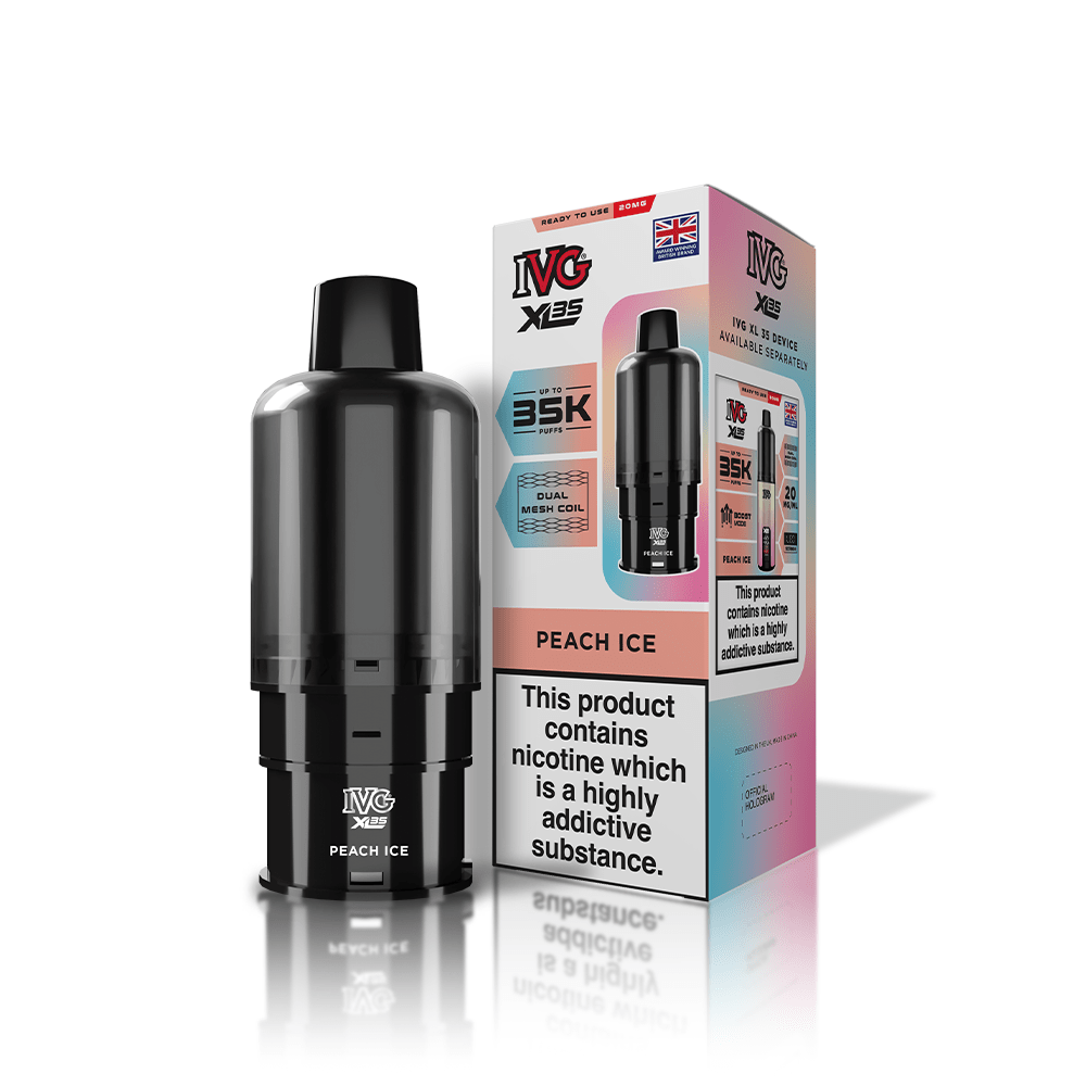 IVG XL 35K Prefilled Pods Box of 5 Peach Ice