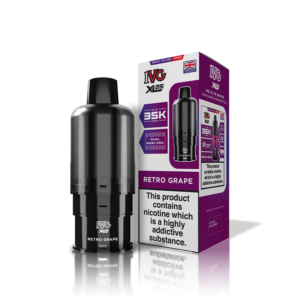 IVG XL 35K Prefilled Pods Box of 5 Retro Grape