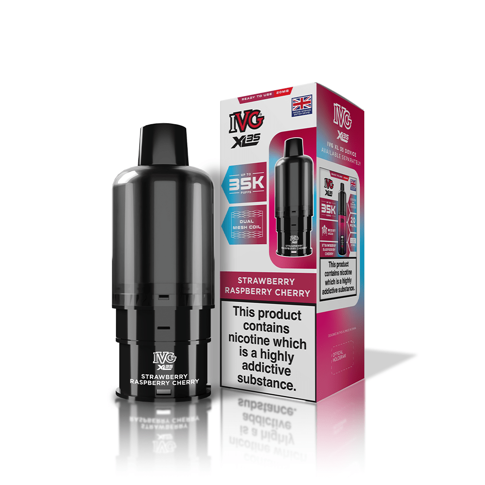 IVG XL 35K Prefilled Pods Box of 5 Strawberry Raspberry Cherry Ice