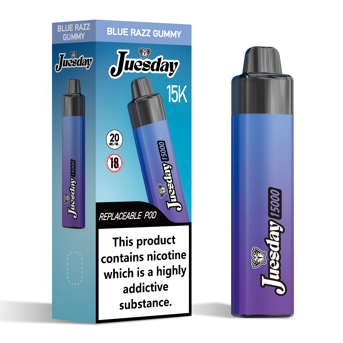 Juesday 15K Prefilled Vape Kit Blue Razz Gummy