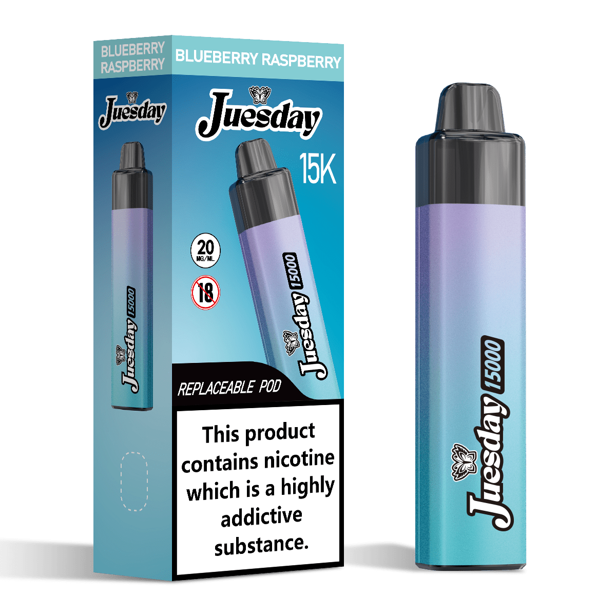 Juesday 15K Prefilled Vape Kit Blueberry Raspberry