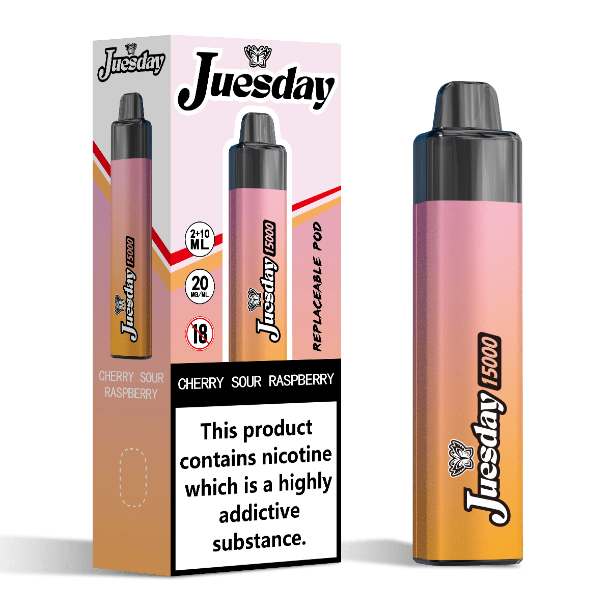 Juesday 15K Prefilled Vape Kit Cherry Sour Raspberry