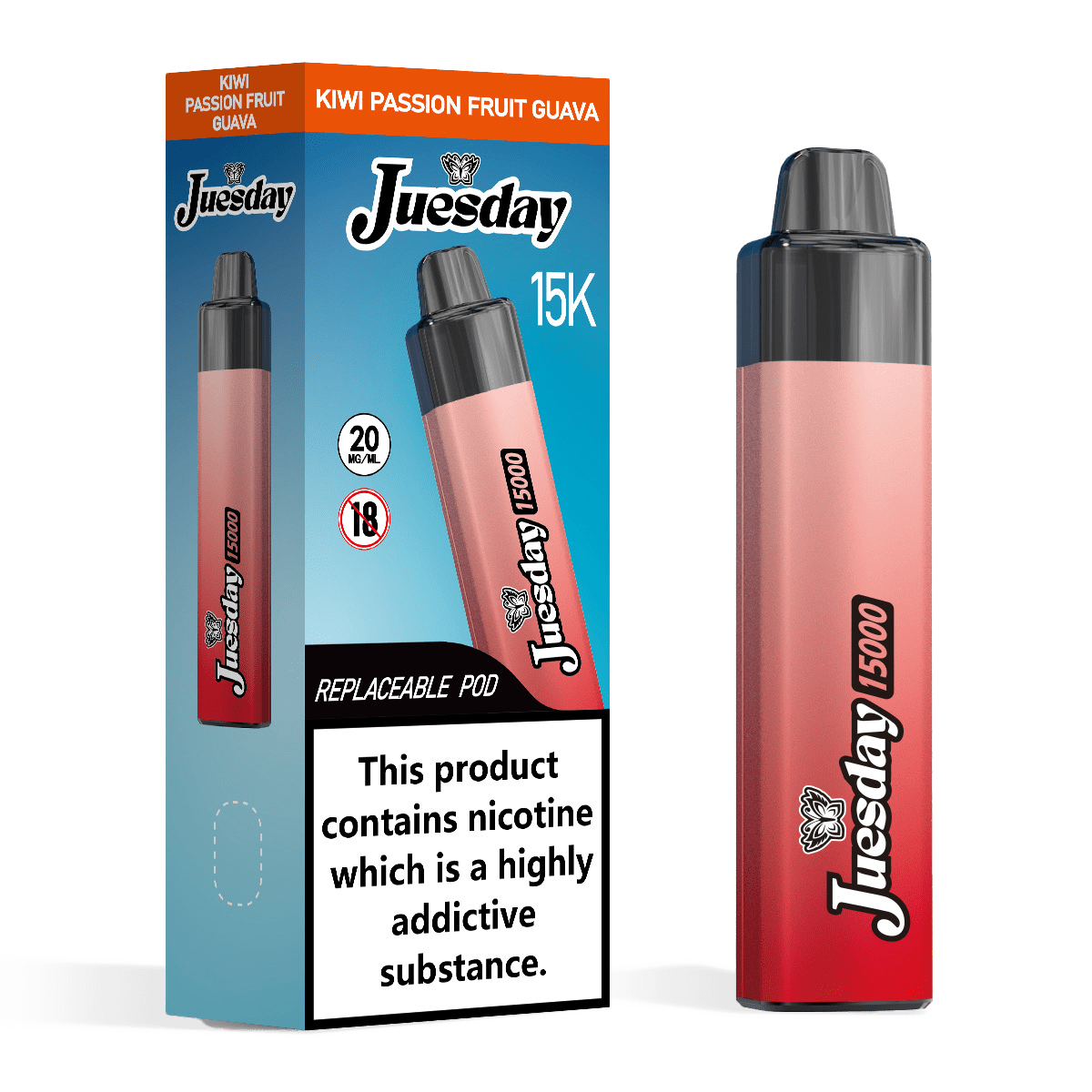 Juesday 15K Prefilled Vape Kit Kiwi Passion Fruit Guava