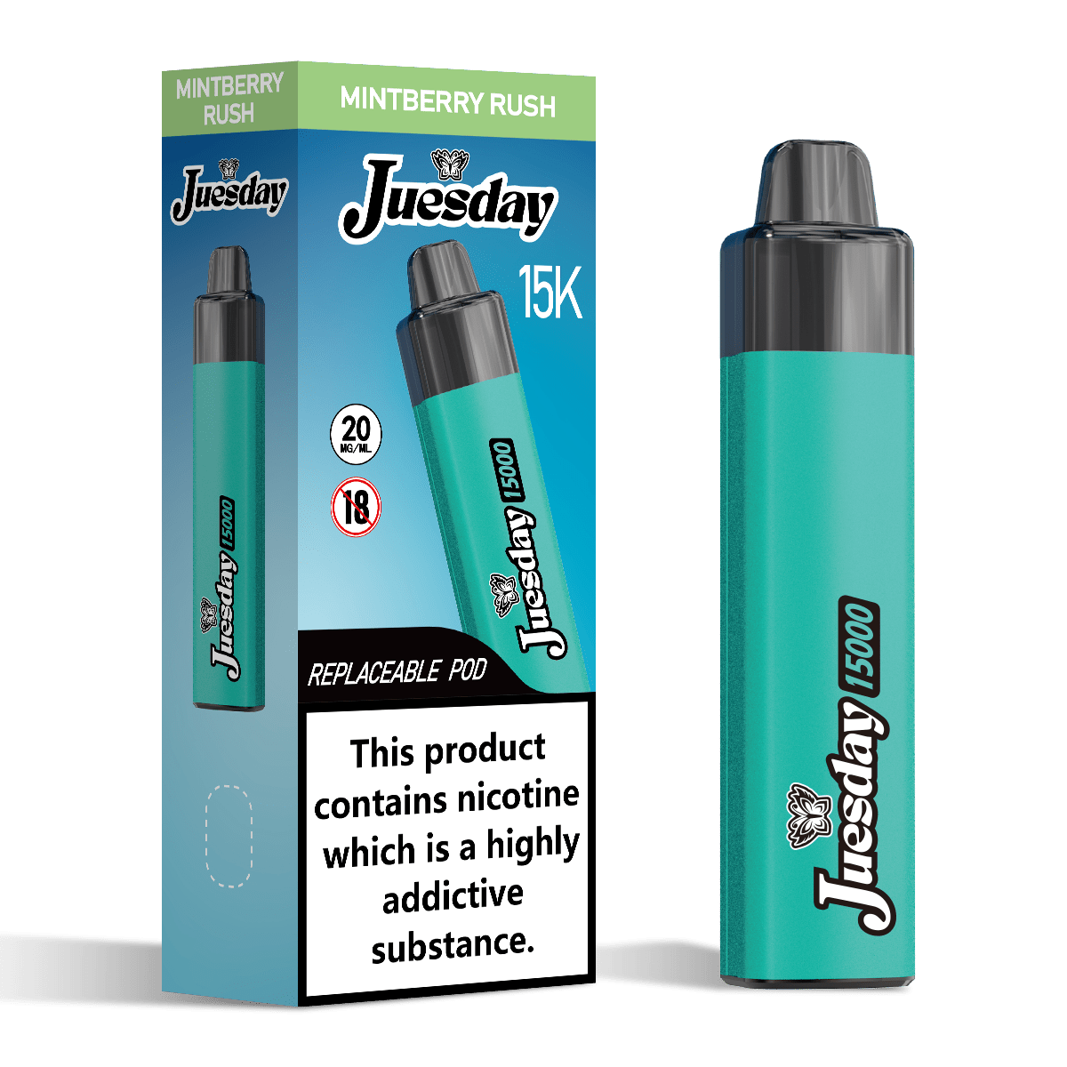 Juesday 15K Prefilled Vape Kit Mintberry Rush