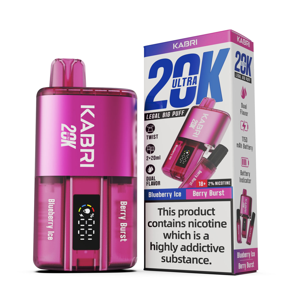 Buy Kabri Ultra 20K Disposable Vape Box of 5 - Bulk Vape Wholesale