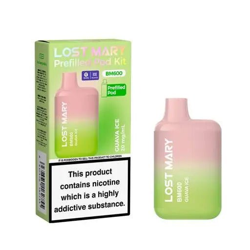 Lost Mary BM600 Prefilled Pod Vape Kit - Box of 10 Guava Ice