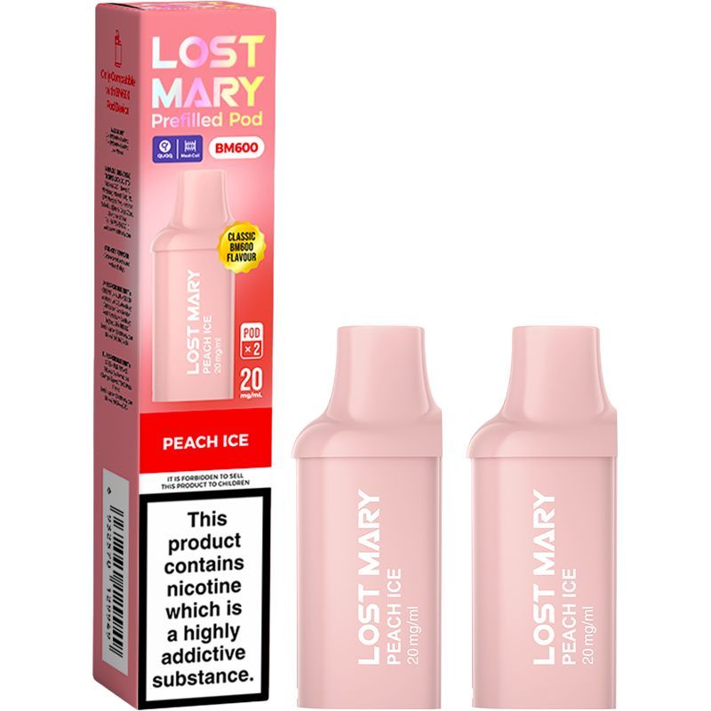 Lost Mary BM600 Replacement Pods Pack of 10 Peach Ice