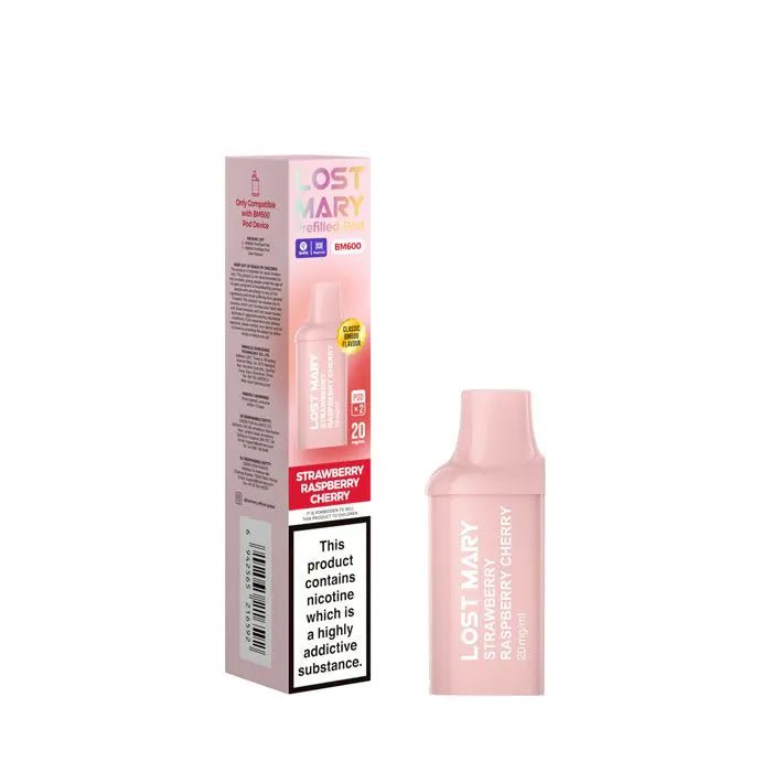 Lost Mary BM600 Replacement Pods Pack of 10 Strawberry Raspberry Cherry