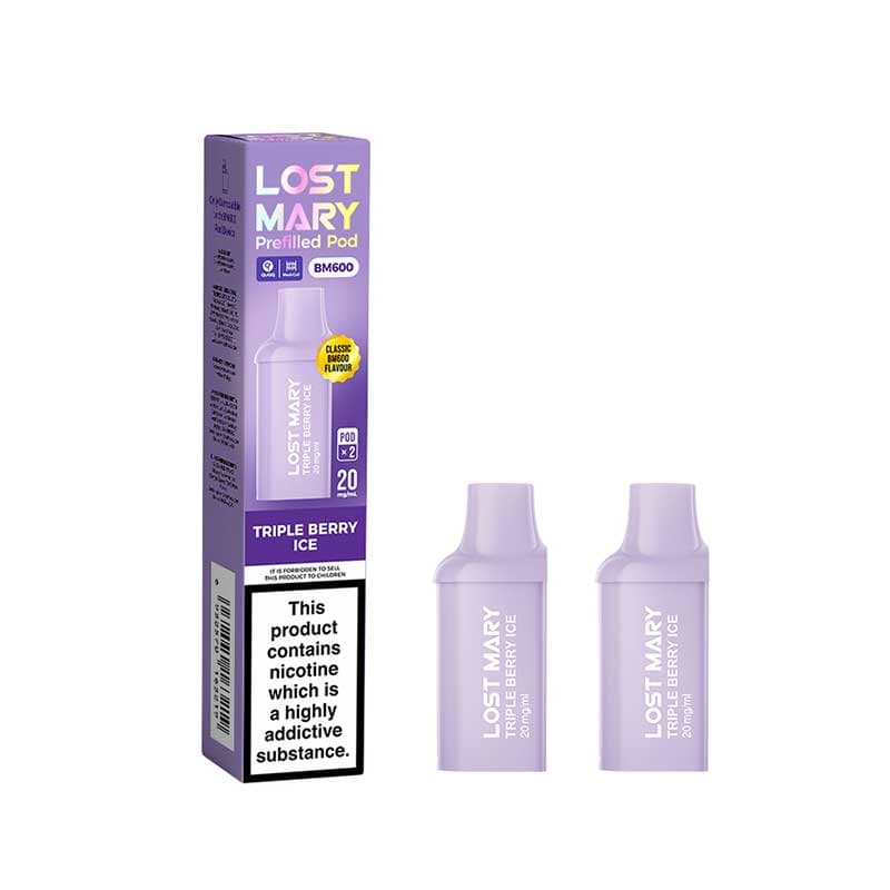 Lost Mary BM600 Replacement Pods Pack of 10 Triple Berry Ice