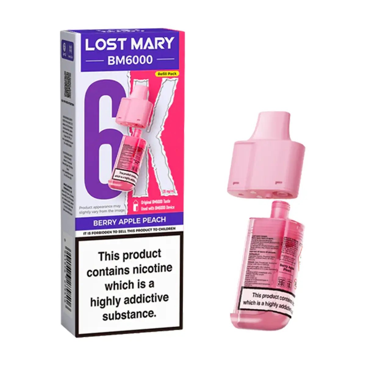 Lost Mary BM6000 Prefilled Pods Pack of 5 Berry Apple Peach
