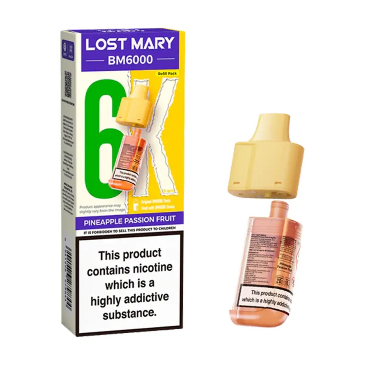 Lost Mary BM6000 Prefilled Pods Pack of 5 Pineapple Passionfruit