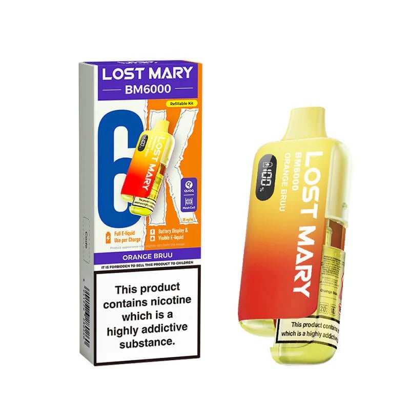 Lost Mary BM6000 Puffs Prefilled Pod Vape kit Box of 5 Orange Bruu