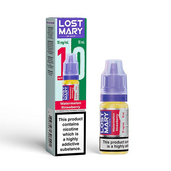 Lost Mary Nic Salt 10ml E - Liquid Box of 10 Watermelon Strawberry