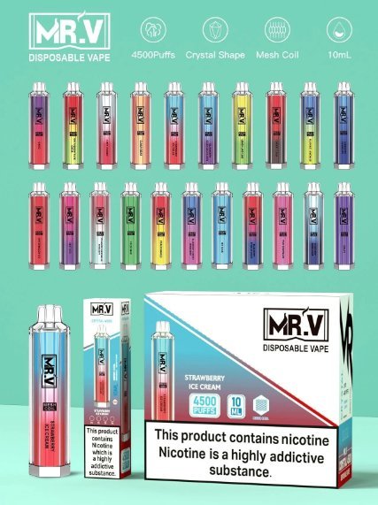 MR.V Crystal 4500 Puffs Disposable Vape Box of 10 - Bulk Vape Wholesale