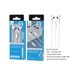 NC3195 Lightening Earphones Euan with Microfono & multifuncion Button, 1.2m, White