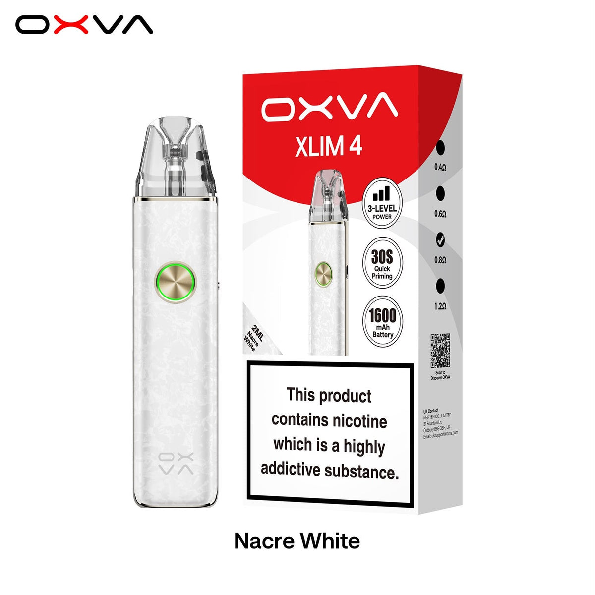 OXVA XLIM 4 Pod Kit Nacre White