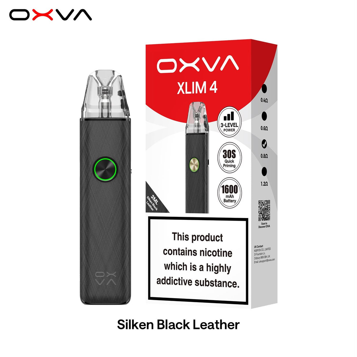 OXVA XLIM 4 Pod Kit Silken Black Leather