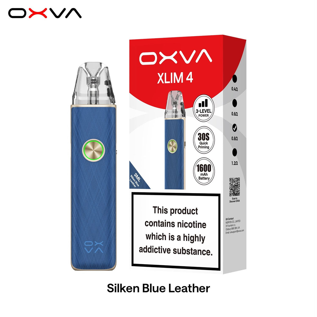 OXVA XLIM 4 Pod Kit Silken Blue Leather