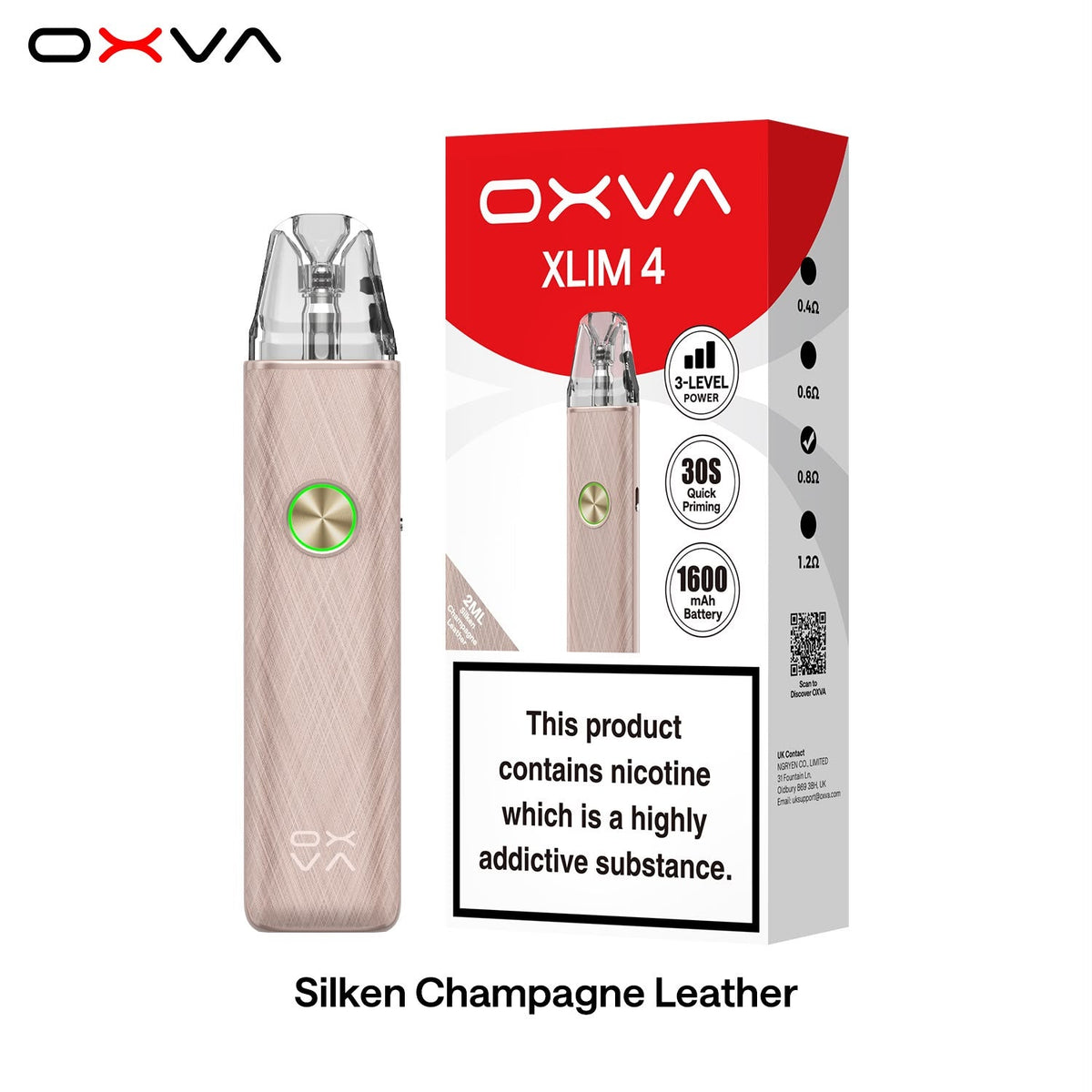 OXVA XLIM 4 Pod Kit Silken Champagne Leather