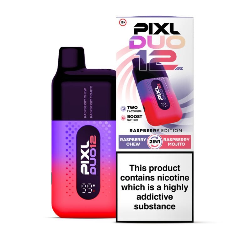 Pixl Duo 12000 Vape Kit Box of 5 Raspberry Edition