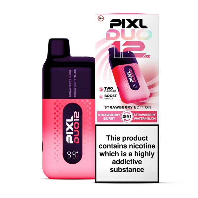Pixl Duo 12000 Vape Kit Box of 5 Strawberry Edition