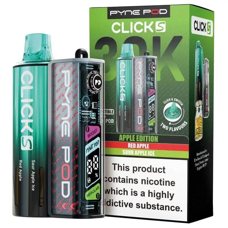 Pyne Pod Click S 30K Pod Vape Kit Pack of 5 Apple Edition