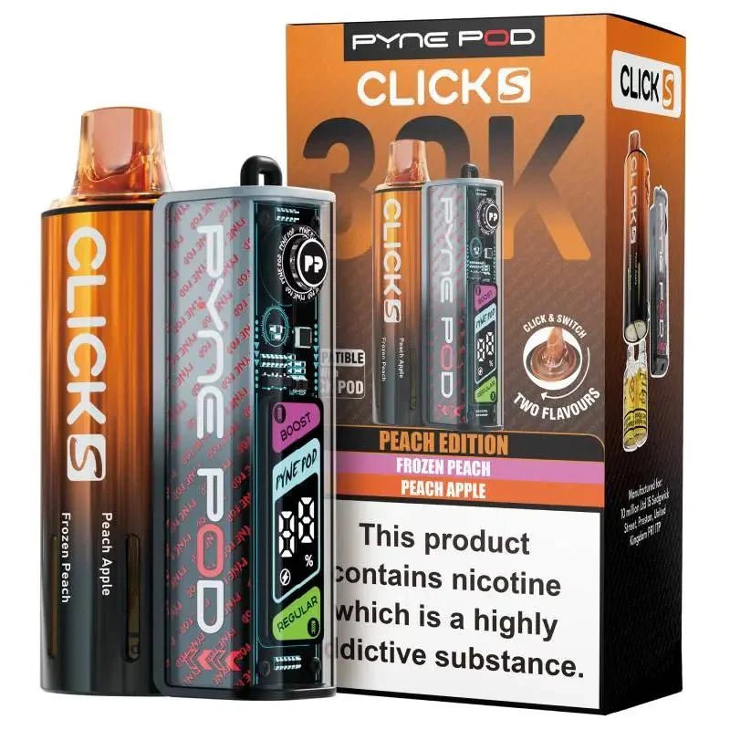 Pyne Pod Click S 30K Pod Vape Kit Pack of 5 Peach Edition