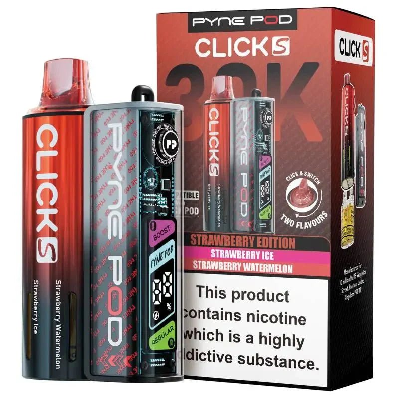 Pyne Pod Click S 30K Pod Vape Kit Pack of 5 Strawberry Edition