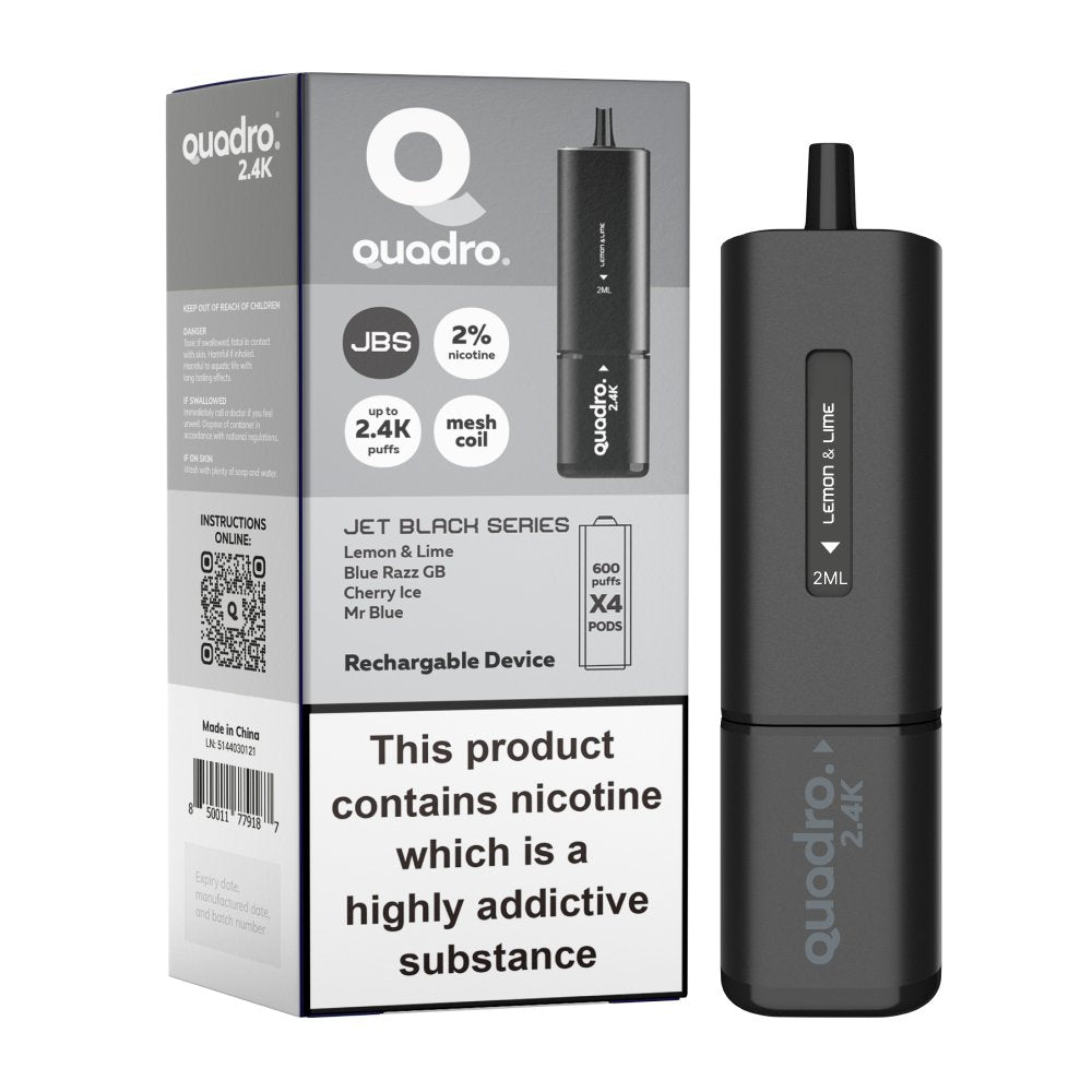Quadro 2400 Puffs 4 in 1 Disposable Vape Pod Box of 5 - Bulk Vape Wholesale