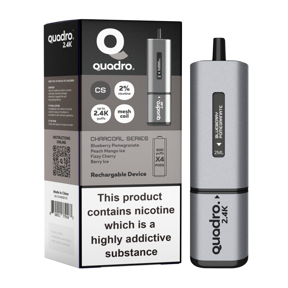 Quadro 2400 Puffs 4 in 1 Disposable Vape Pod Box of 5 - Bulk Vape Wholesale