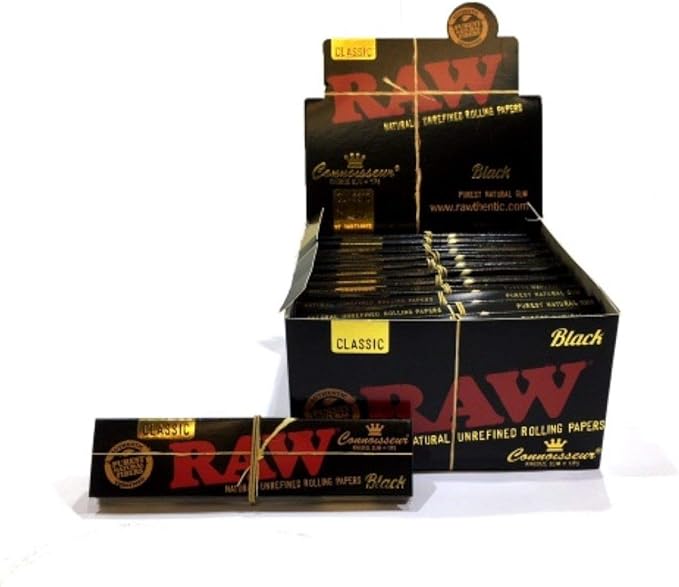 Raw Black Connoisseur Rolling Paper King Size 24 Booklets