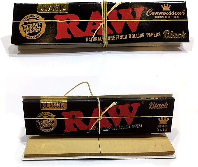Raw Black Connoisseur Rolling Paper King Size 24 Booklets