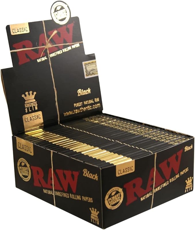 Raw Black Rolling Paper King Size 50 Booklets of 32 Sheets