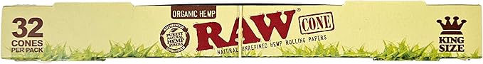 Raw Organic Hemp 32 Cones Pack of 6