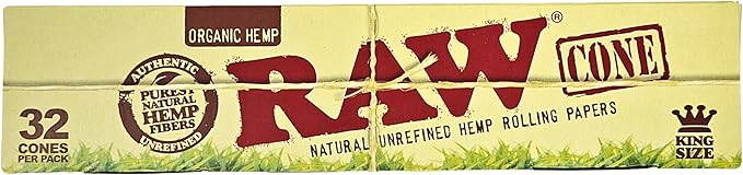 Raw Organic Hemp 32 Cones Pack of 6