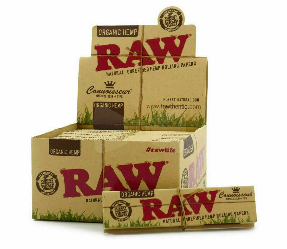 Raw Organic Hemp Connoisseur Rolling Paper King Size 24 Booklets