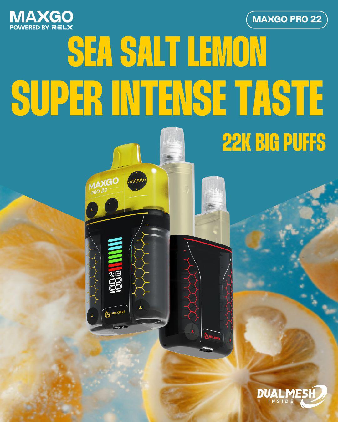 RELX Maxgo 22k Prefilled Pod Vape Kit Box of 5 Sea Salt Melon