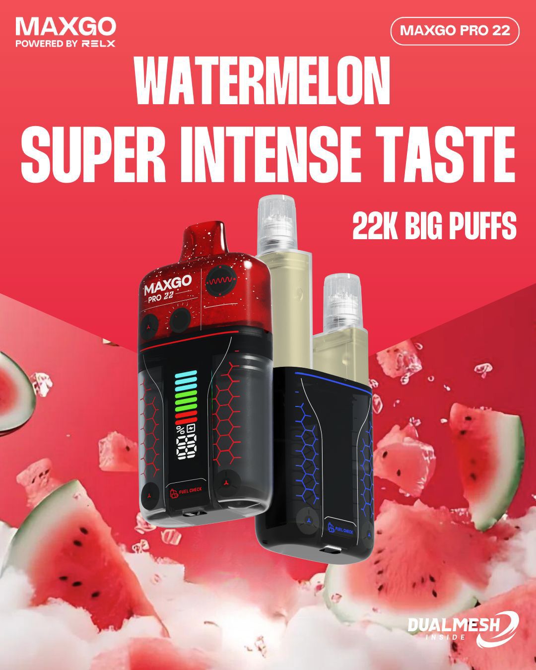 RELX Maxgo 22k Prefilled Pod Vape Kit Box of 5 Watermelon