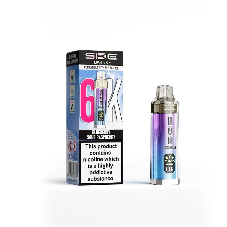 SKE Bar 6K Prefilled Pod Kit - Pack of 5 Blueberry Sour Raspberry