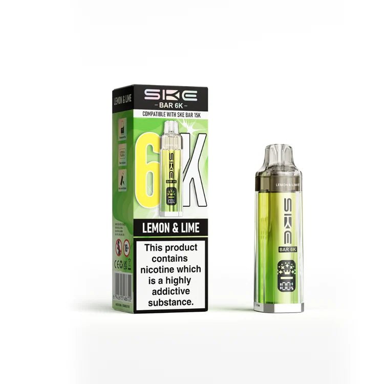 SKE Bar 6K Prefilled Pod Kit - Pack of 5 Lemon Lime