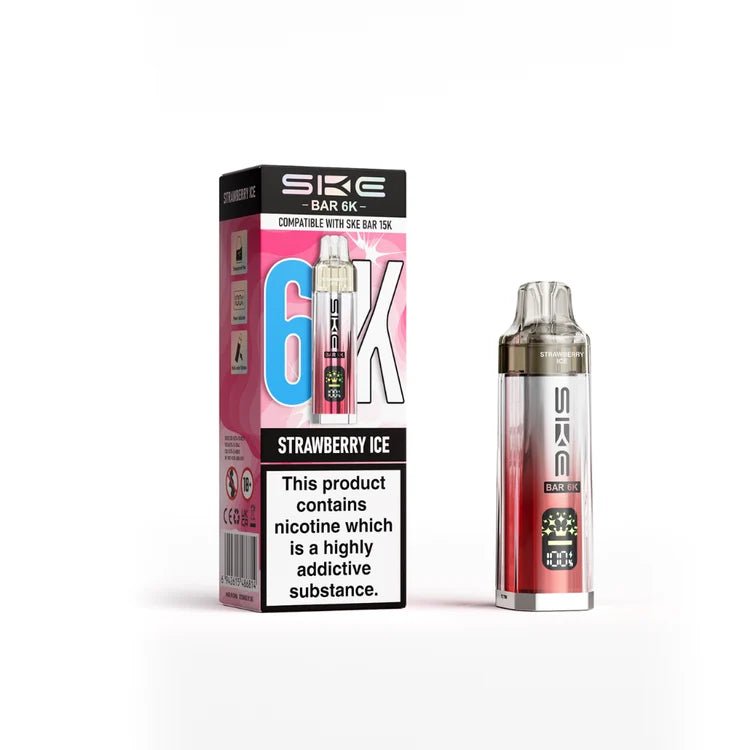 SKE Bar 6K Prefilled Pod Kit - Pack of 5 Strawberry Ice