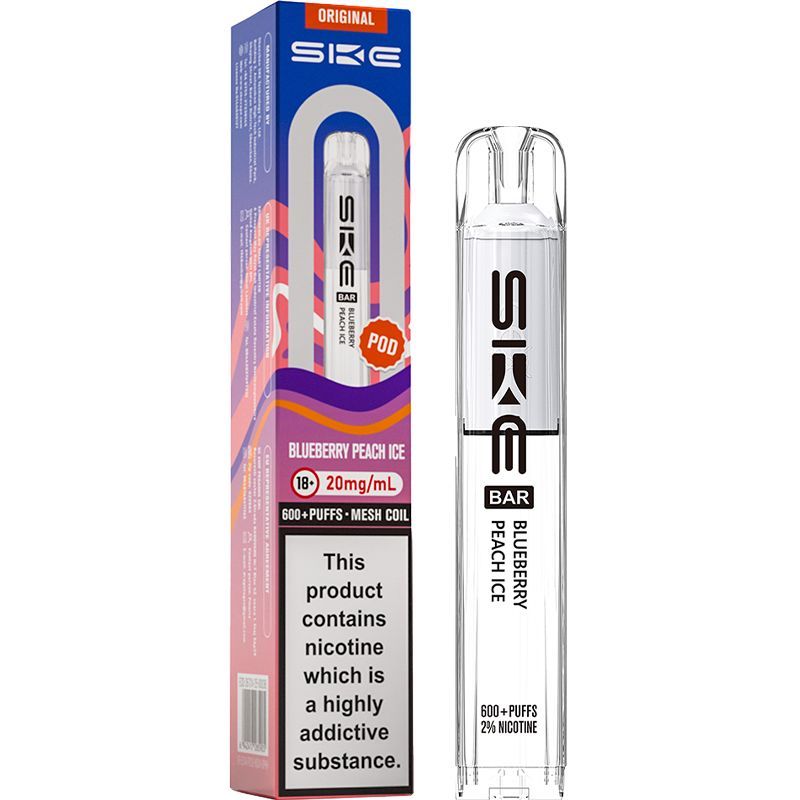 SKE CRYSTAL 600 Puff ORIGINAL Replacement Pods Blueberry Peach Ice
