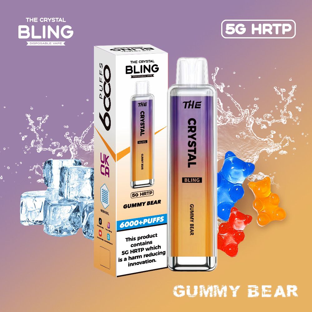 Buy The Crystal Bling 6000 Disposable Vape 5G HRTP Box of 10 - Bulk Vape Wholesale