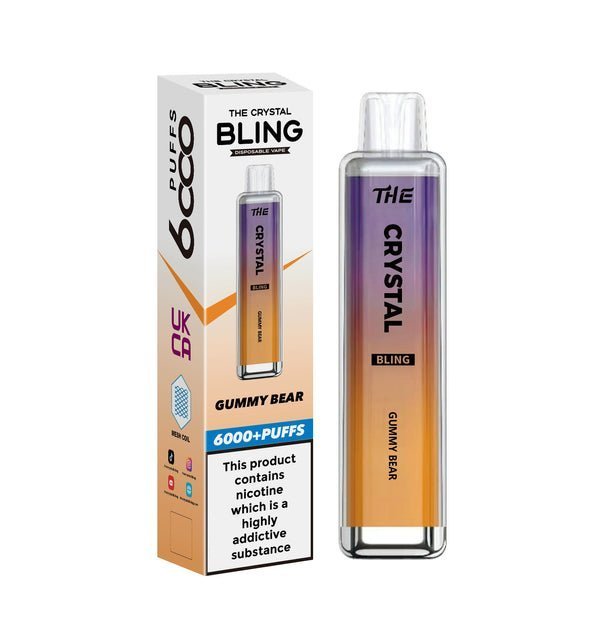 The Crystal Bling 6000 Prefilled Pod Vape - Box of 10 Rocky Candy Orange (14.99)
