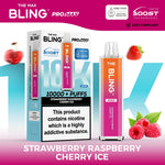 The Crystal Bling Max 10000 Prefilled Vape Pod Kit Box of 5 Strawberry Raspberry Cherry Ice