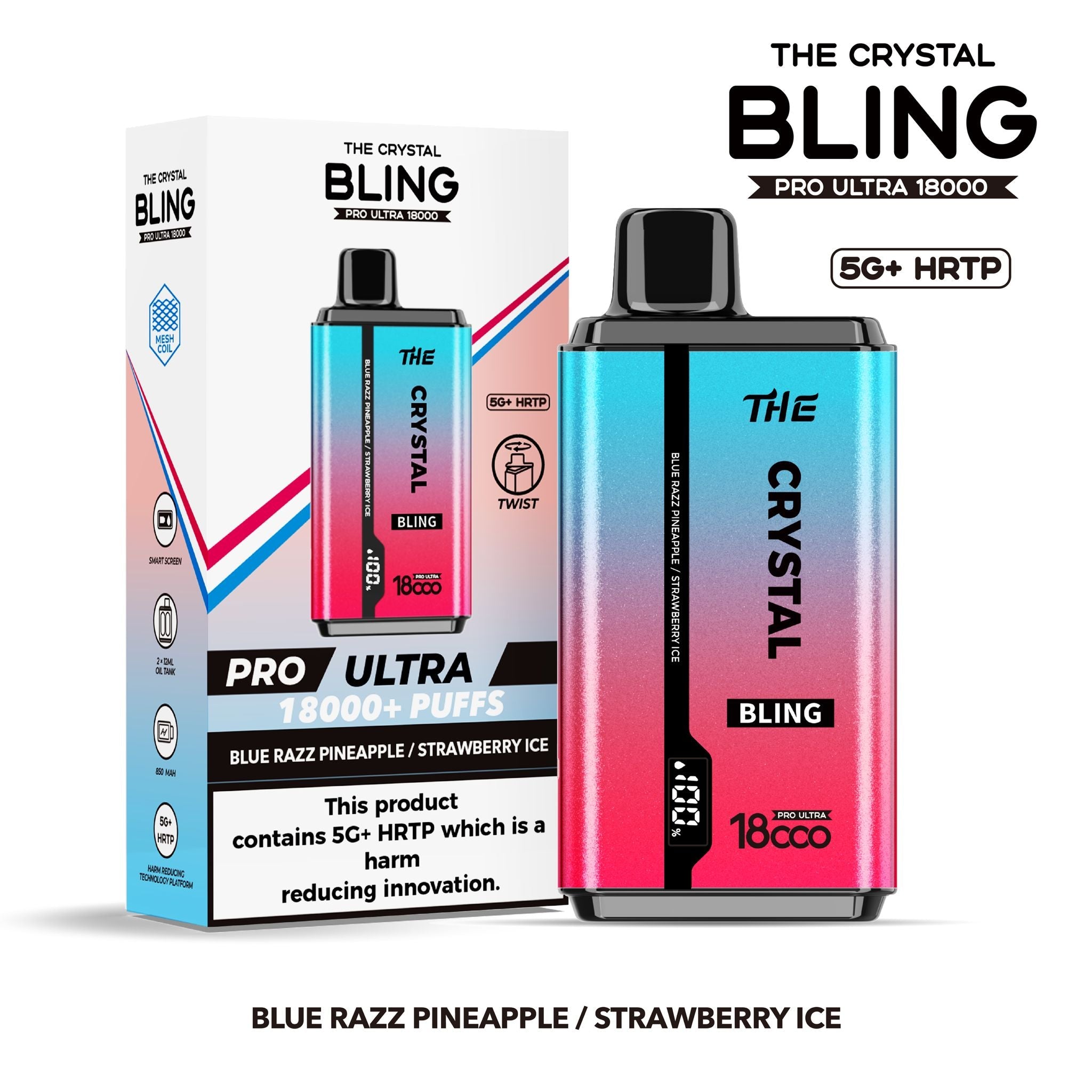 18000 puffs disposable vape wholesale Crystal Bling Pro Ultra 18000 Prefilled Pod Kit Box of 5