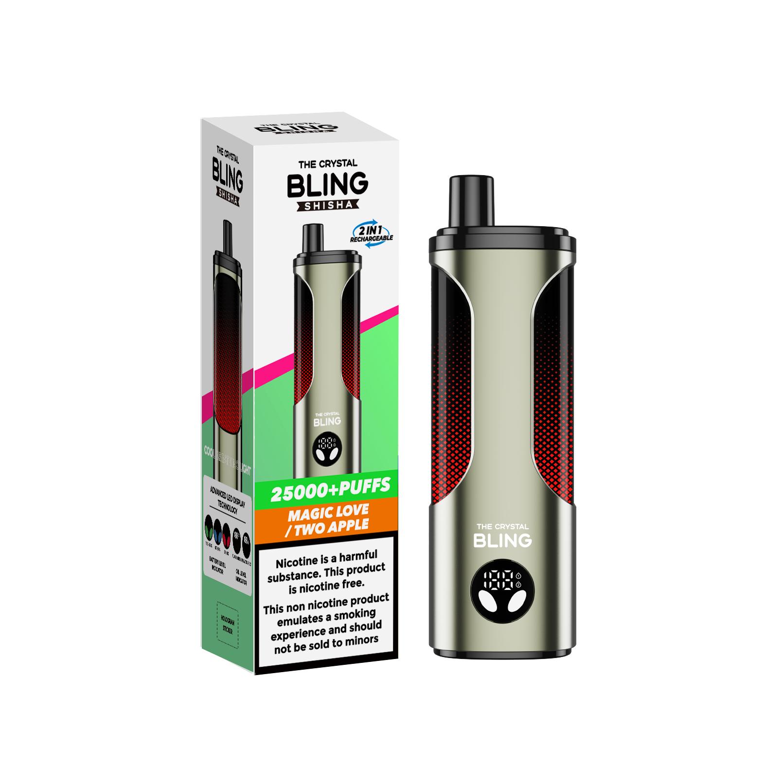 crystal rechargeable vape pods The Crystal Bling Shisha 25000 Prefilled Pod Vape Box of 5