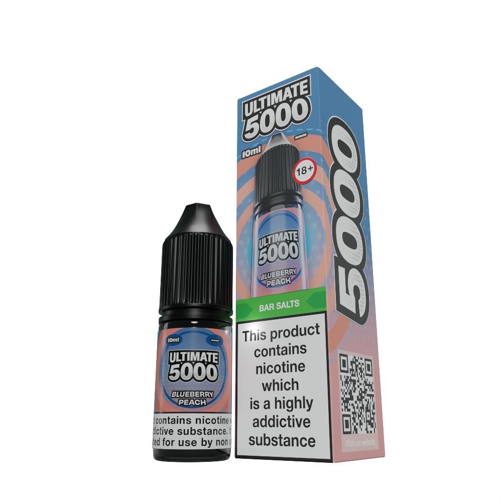 Ultimate 5000 Nic Salt 10ml E - Liquid Box of 10 Blueberry Peach