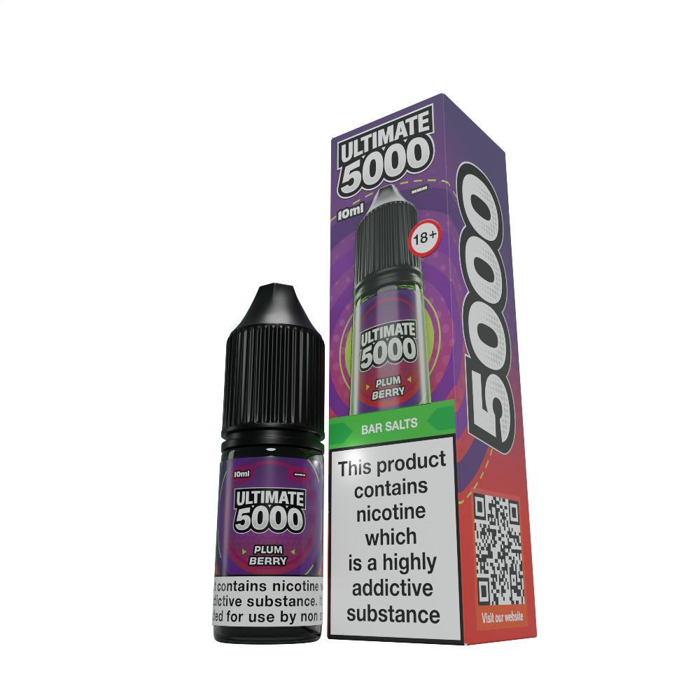 Ultimate 5000 Nic Salt 10ml E - Liquid Box of 10 Plum Berry