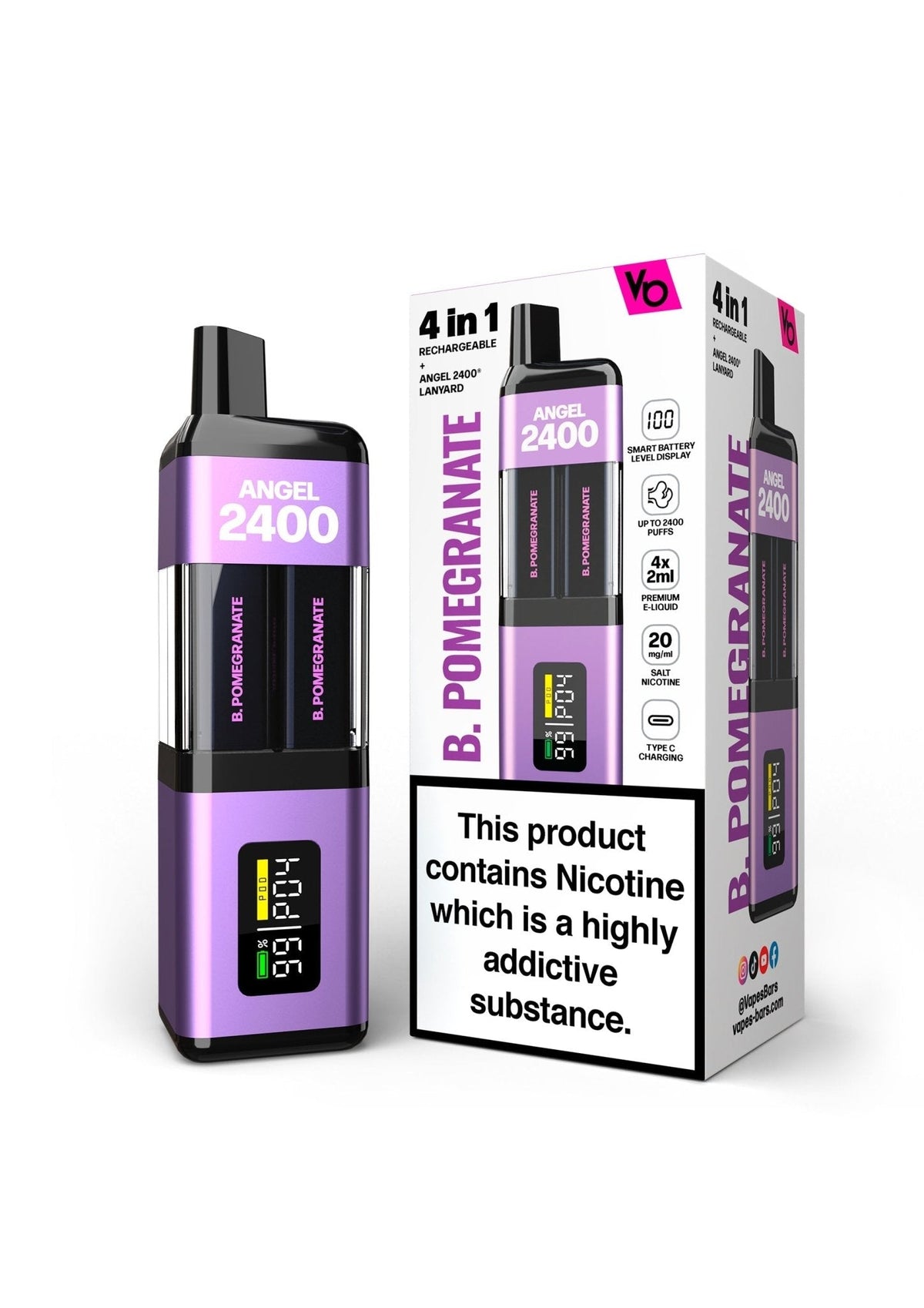 Vapes Bars Angel 2400 Puffs Disposble Vape (Pack of 5) - Bulk Vape Wholesale